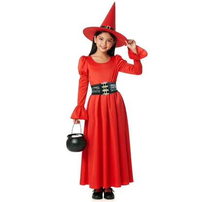 Disfraz de Bruja Rojo Corset para niña