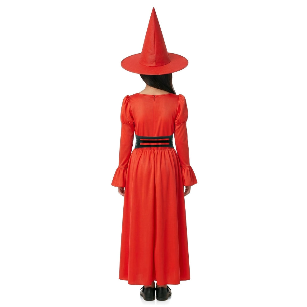 Disfraz de Bruja Rojo Corset para niña