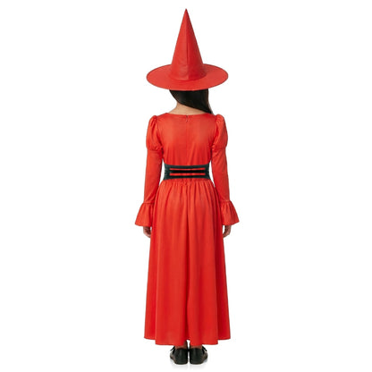 Disfraz de Bruja Rojo Corset para niña