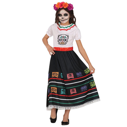 Disfraz de Catrina Colorida para niña