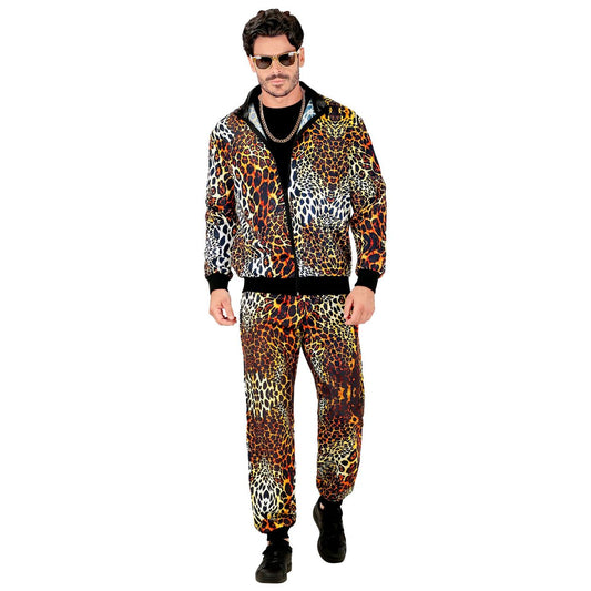 Disfraz de Chándal Años 80 Leopardo Fashion para adulto