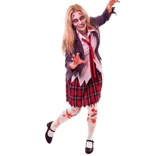 Disfraz de Colegiala Zombie con Corbata para mujer