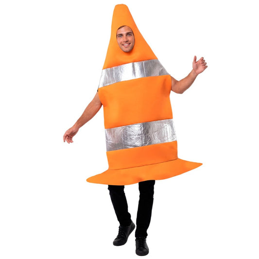 Disfraz de Cono de Tráfico Naranja para adulto