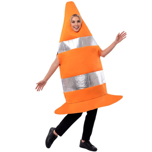 Disfraz de Cono de Tráfico Naranja para adulto