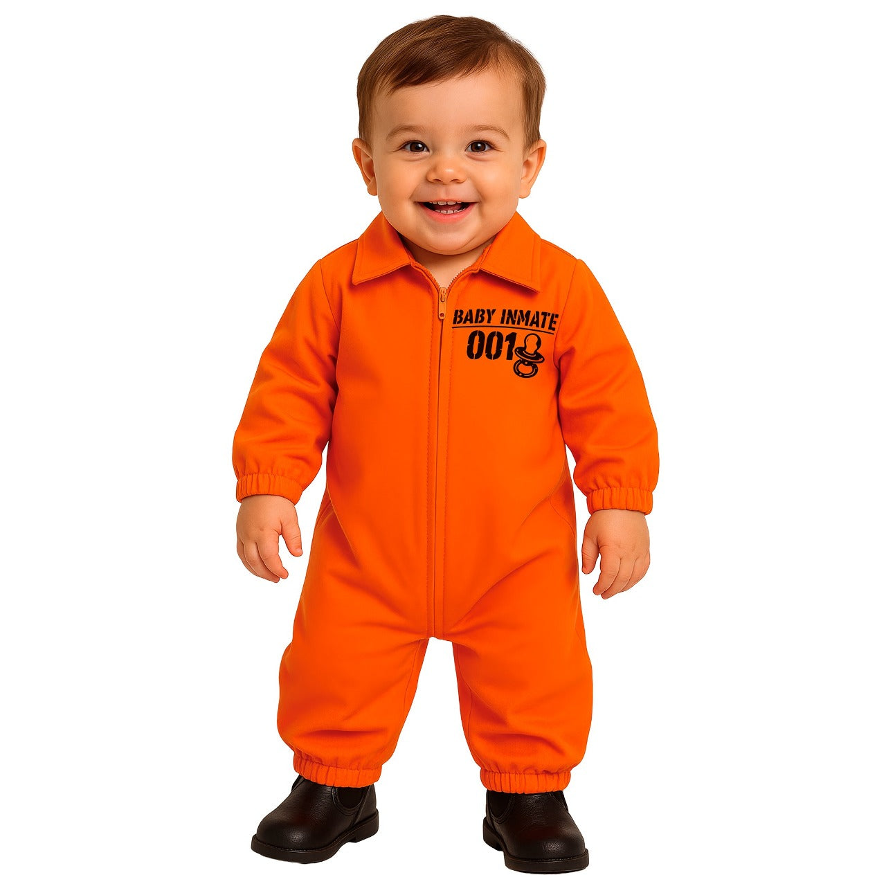 Disfraz de Convicto Americano Naranja para bebé