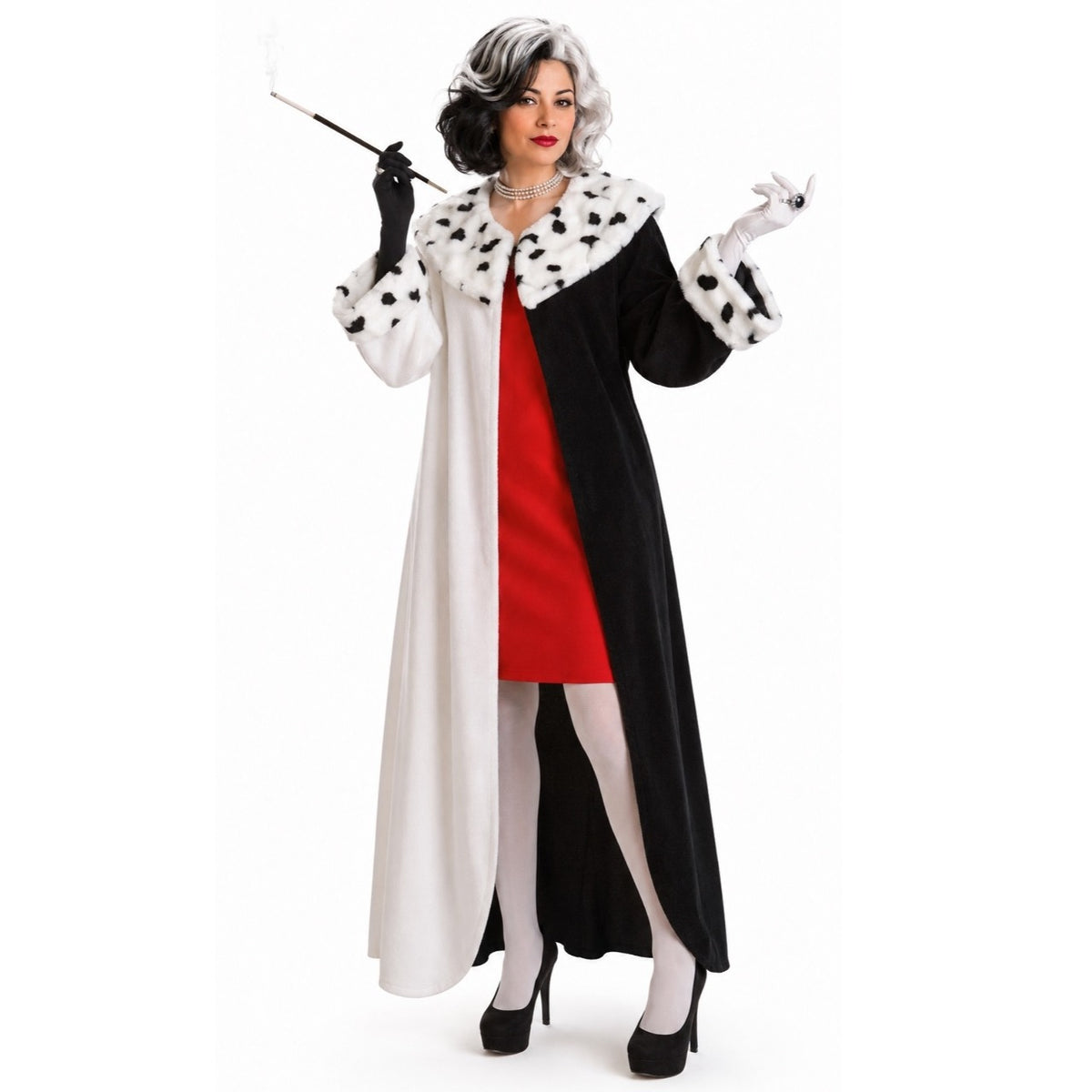 Disfraz de Cruella Abrigo mujer