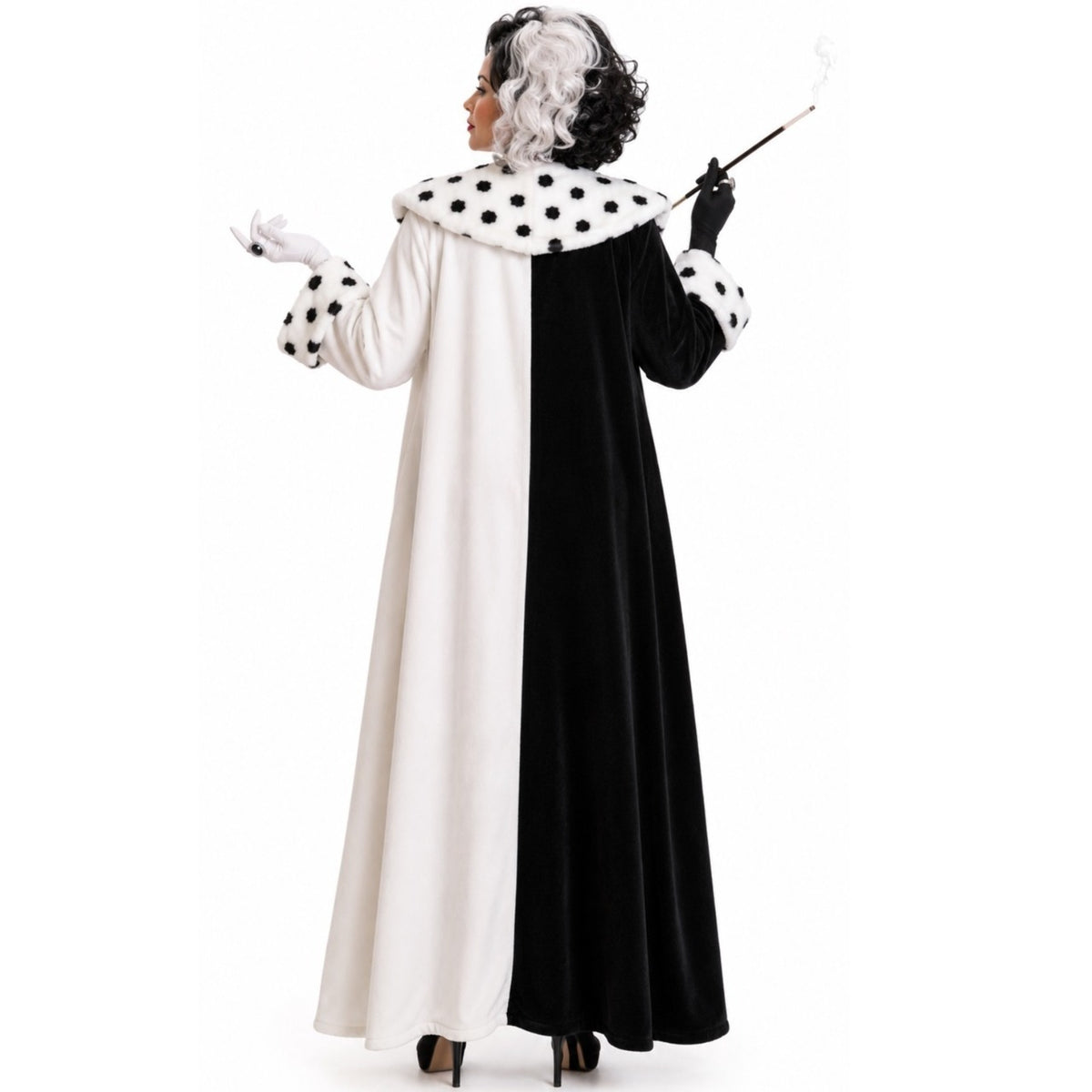 Disfraz de Cruella Abrigo mujer