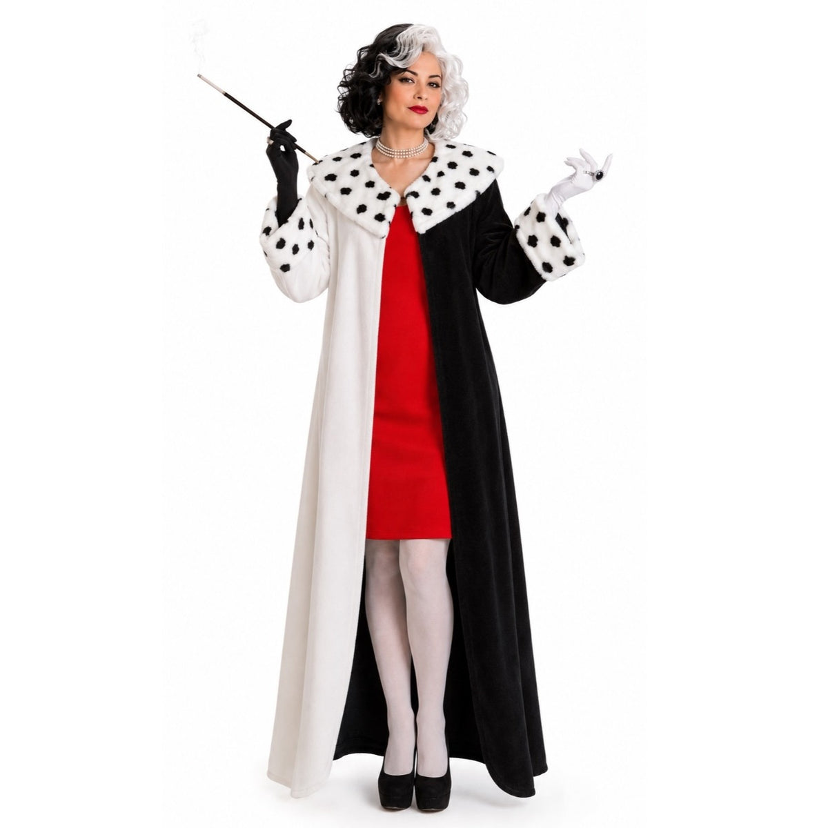 Disfraz de Cruella Abrigo mujer