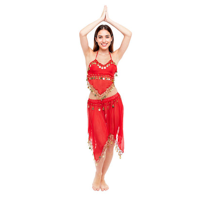 Disfraz de Danza del Vientre Falda Rojo para mujer