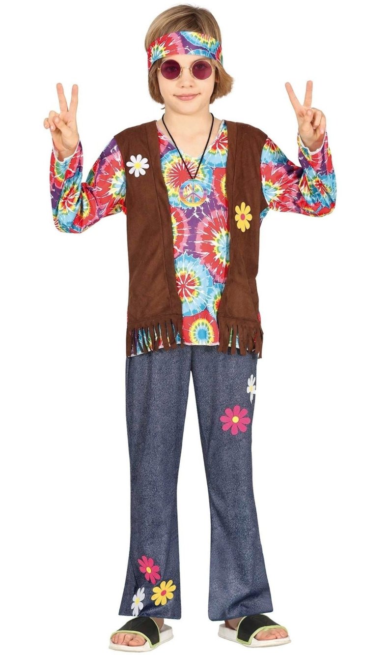 Disfraces en grupo de Hippies Happy