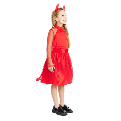 Disfraz de Diablesa Rojo para niña