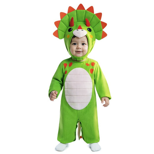Disfraz de Dinosaurio Triceratops Verde bebé