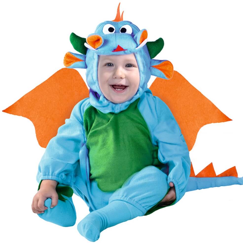 Disfraz de Dragón Azul bebé