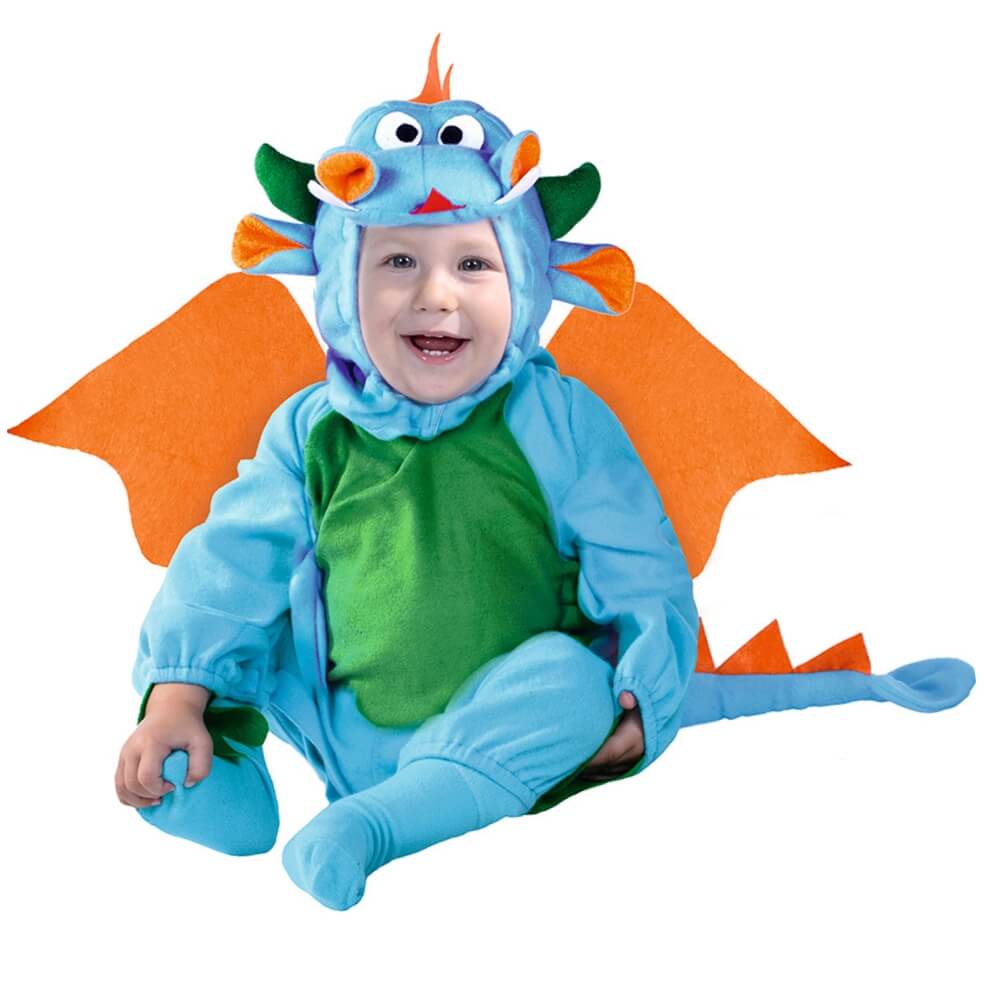 Disfraz de Dragón Azul bebé