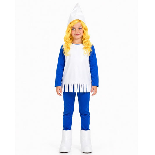 Disfraz de Duende Azul Patucos para niña