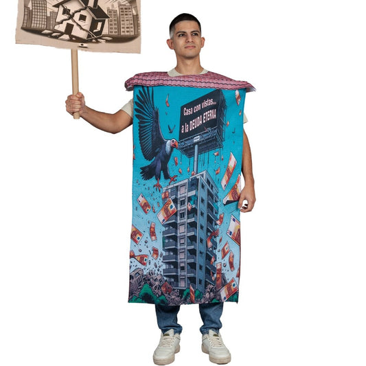 Disfraz de Edificio Protesta Ley de Vivienda para adulto