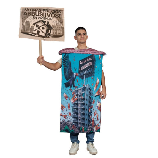 Disfraz de Edificio Protesta Ley de Vivienda para adulto