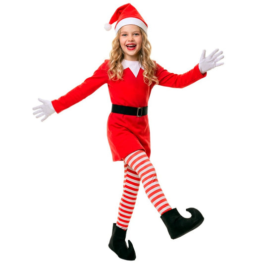 Disfraz de Elfa Divertida de Navidad para niña