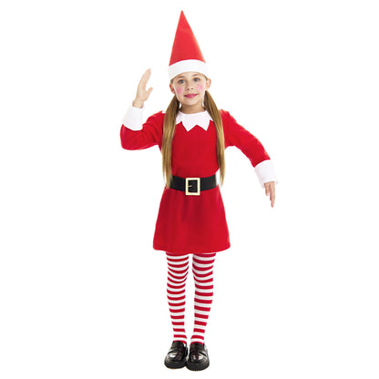 Disfraz de Elfa de la Navidad Rojo para niña