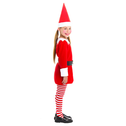 Disfraz de Elfa de la Navidad Rojo para niña