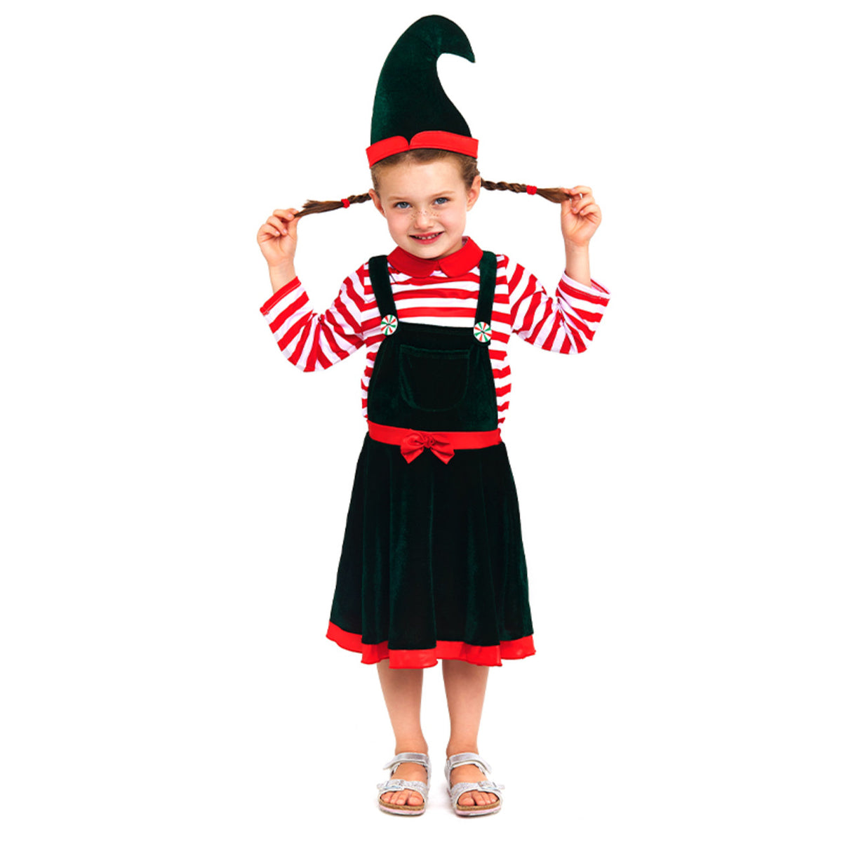 Disfraz de Elfo Rayas para niña