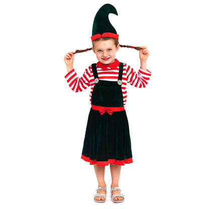 Disfraz de Elfo Rayas para niña