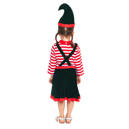 Disfraz de Elfo Rayas para niña