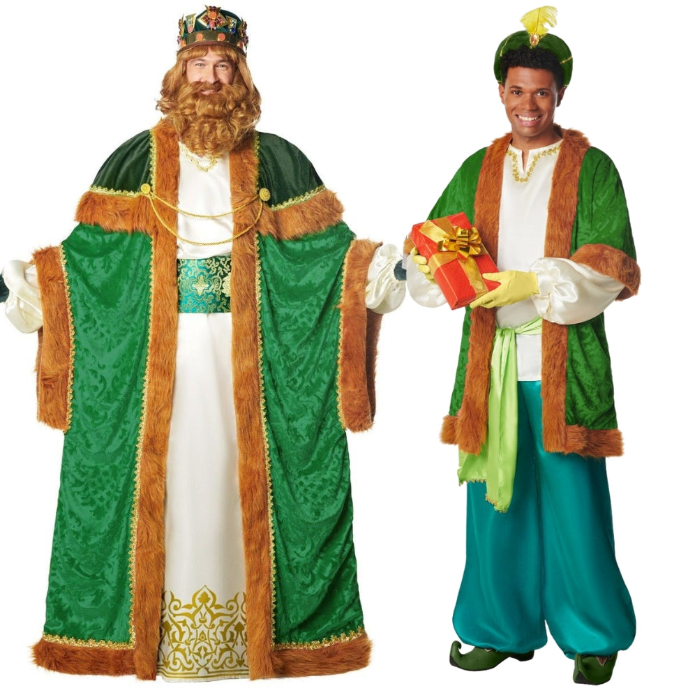 Disfraz en pareja de Rey Mago Gaspar y Paje Extra