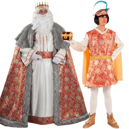 Disfraz en pareja de Rey Mago Gaspar y Paje Real