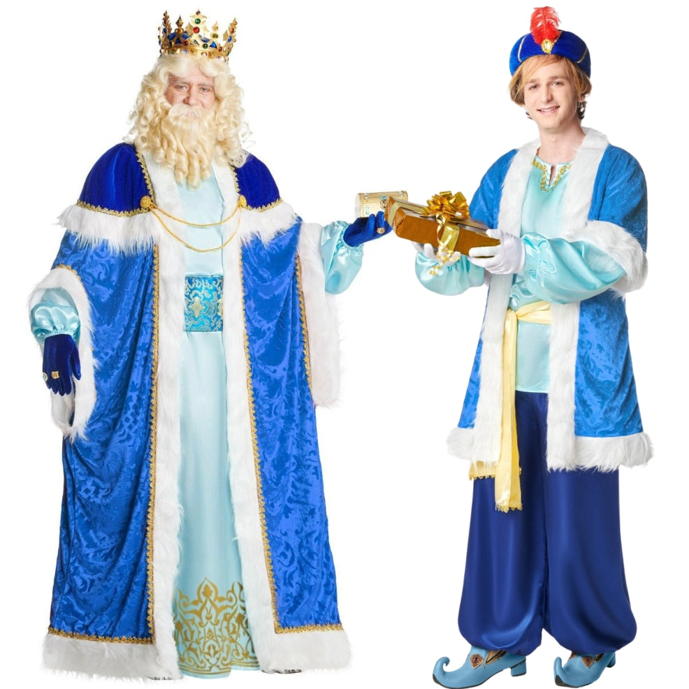 Disfraz en pareja de Rey Mago Melchor y Paje Extra