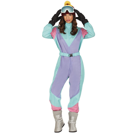 Disfraz de Esquí Azul para mujer