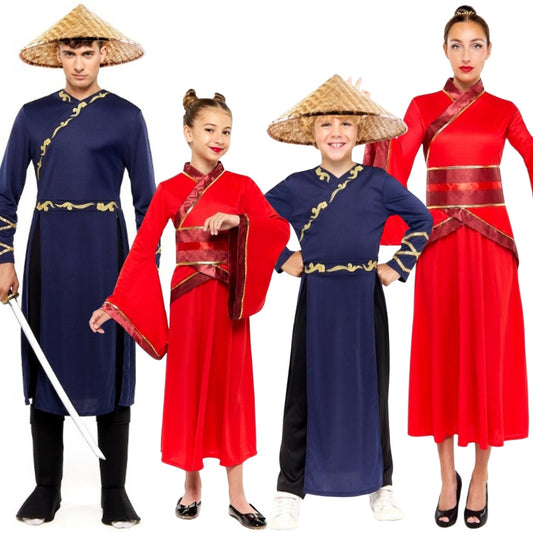 Disfraces en grupo de Chinos Orientales