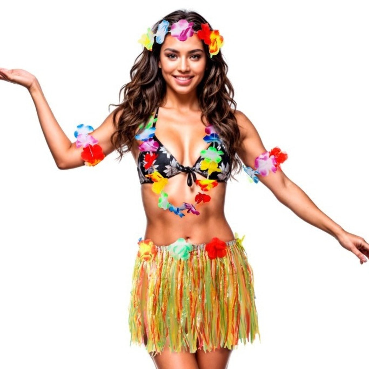 Disfraz de Hawaiana Multicolor para mujer