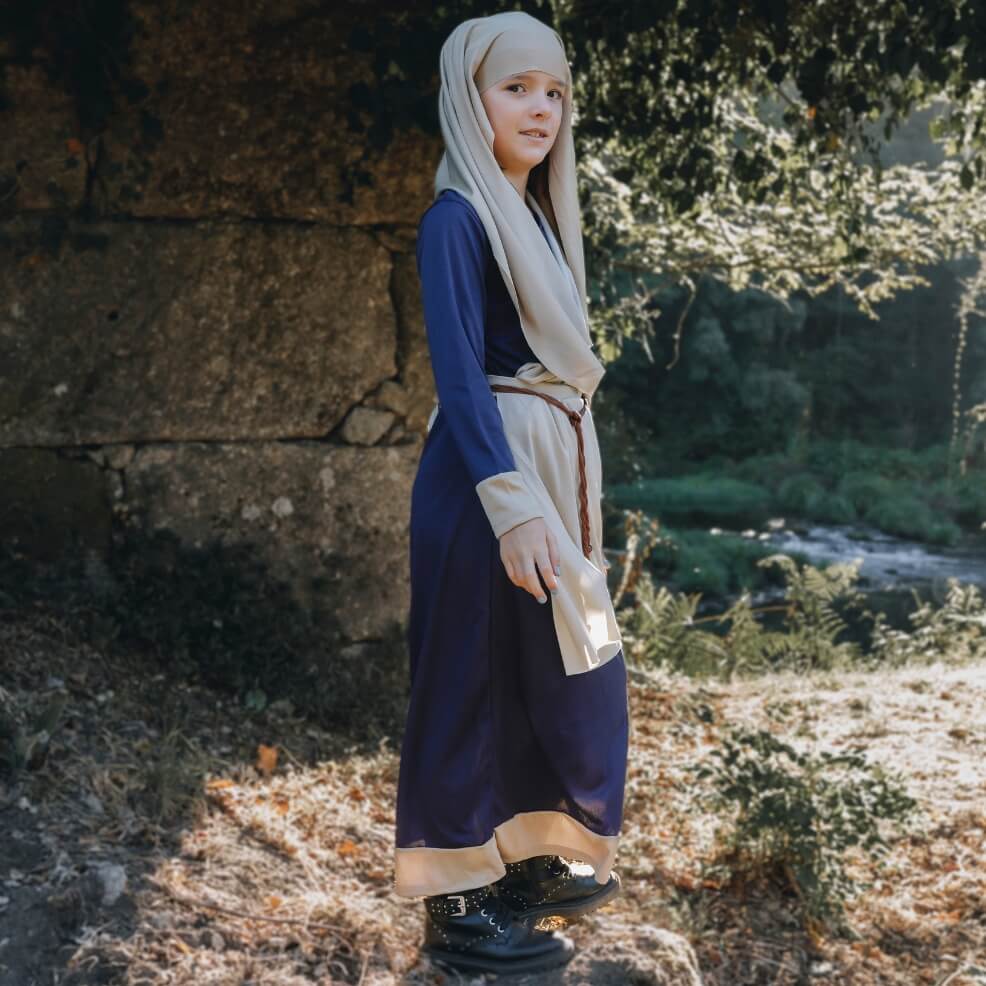 Disfraz Virgen Disfraz Hebreo Infantil Túnica Velo Cinturón