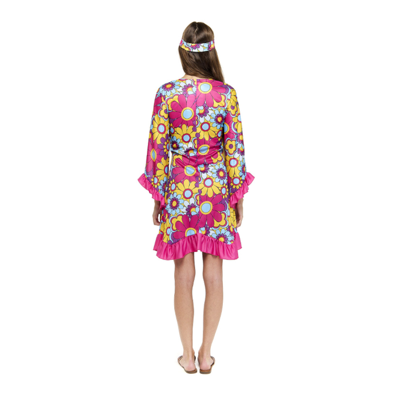 Disfraz de Hippie Fucsia para mujer