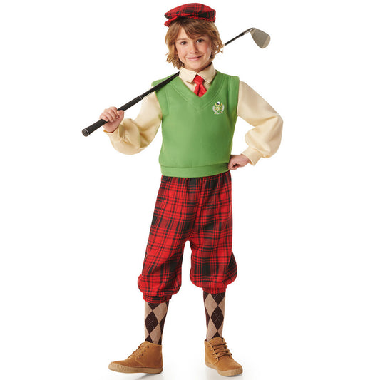 Disfraz de Jugador de Golf Cuadros para niño