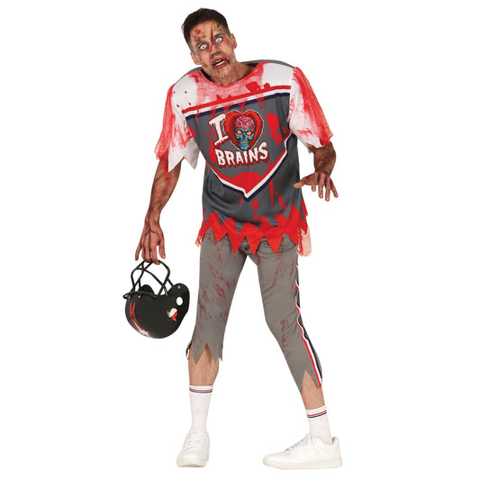 Disfraz de Jugador de Rugby Zombie Brains para hombre