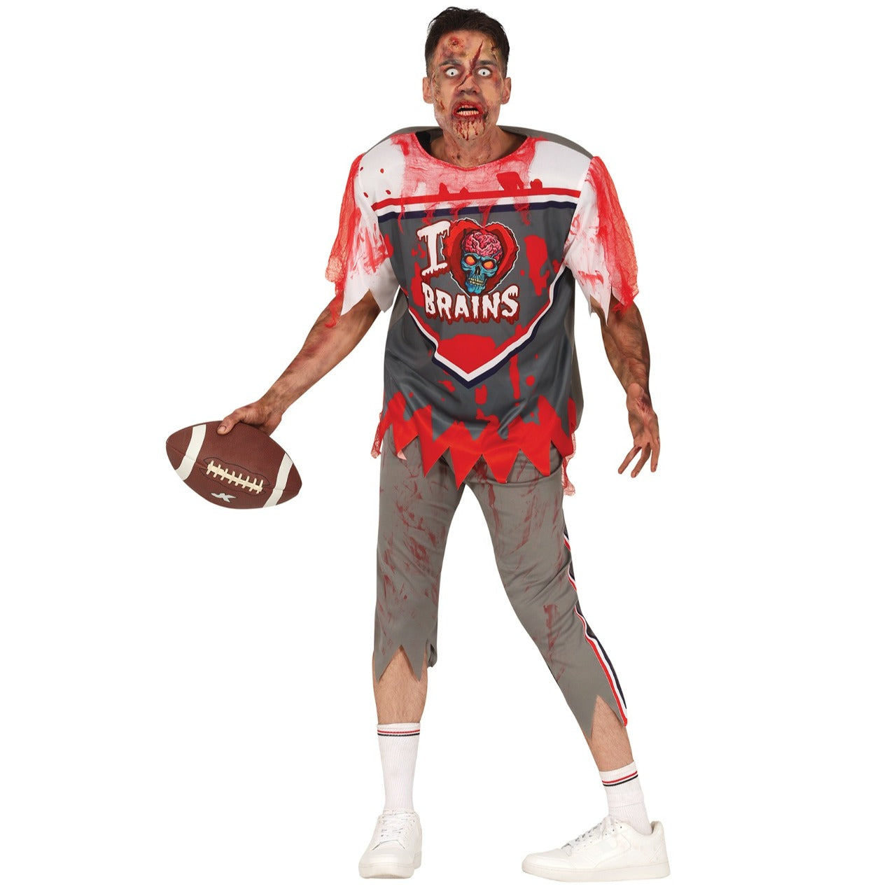 Disfraz de Jugador de Rugby Zombie Brains para hombre