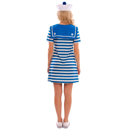 Disfraz de Marinera Azul Rayas para mujer