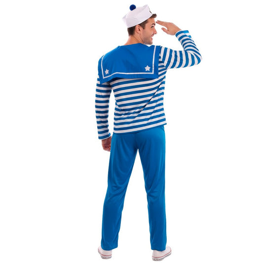 Disfraz de Marinero Azul Rayas para hombre