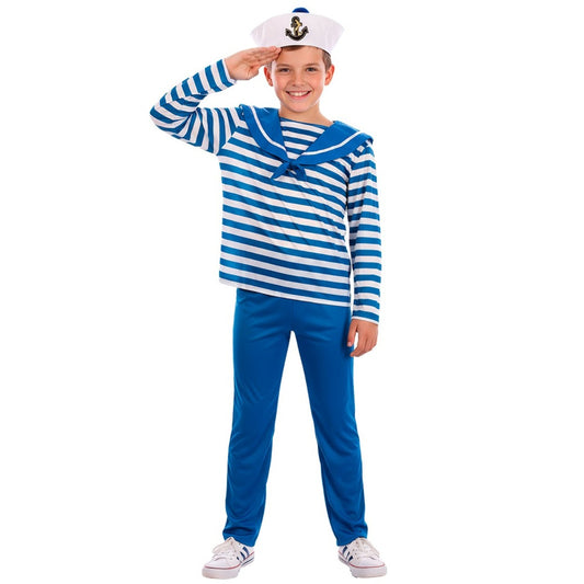 Disfraz de Marinero Azul Rayas para niño