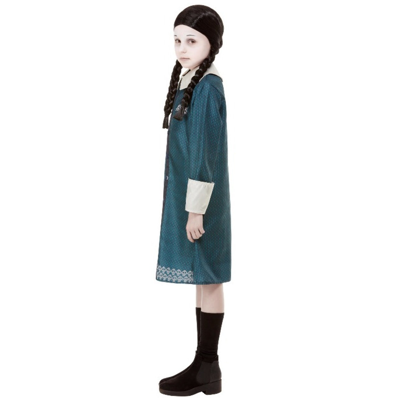 Disfraz de Miércoles Addams™ con Peluca para niña