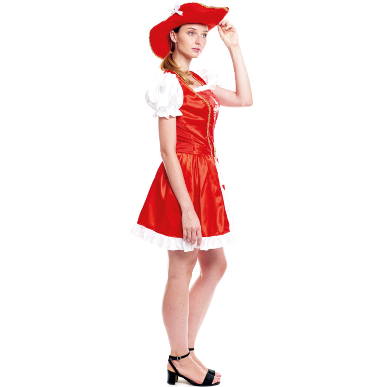 Disfraz de Mosquetera Roja para mujer
