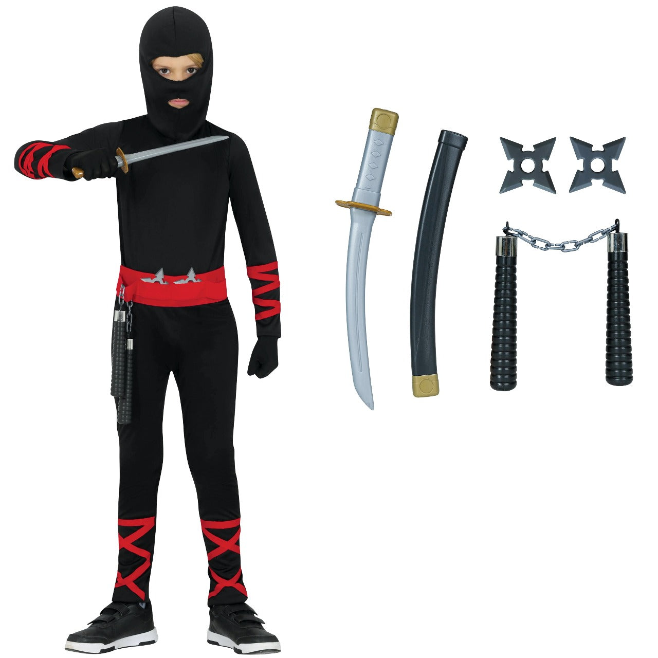 Disfraz de Ninja con Armas para niño