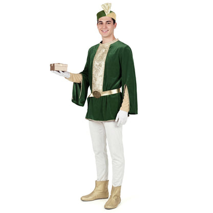 Disfraz de Paje Real Verde Deluxe para adulto