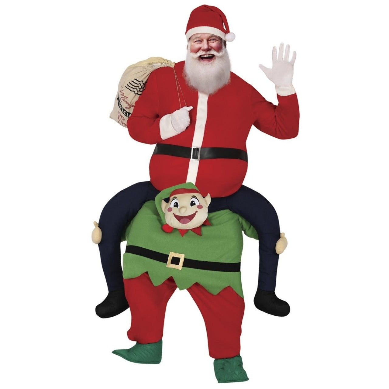Disfraz de Papá Noel sobre Elfo para adulto