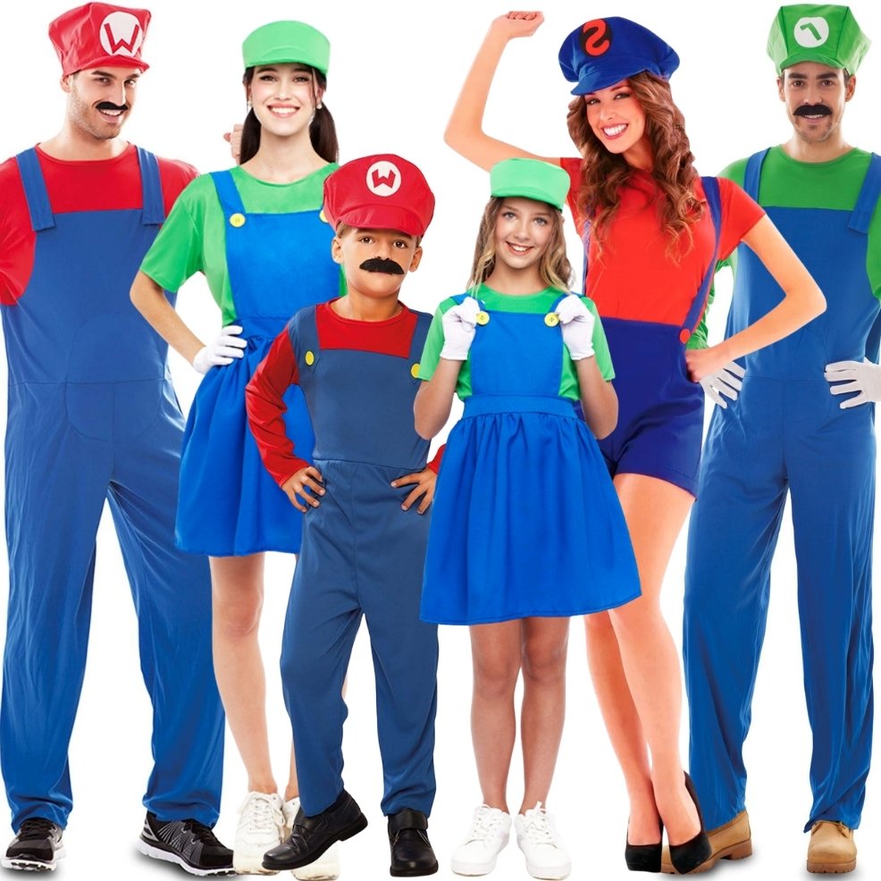 Disfraces en grupo de Mario y Luigi Bros