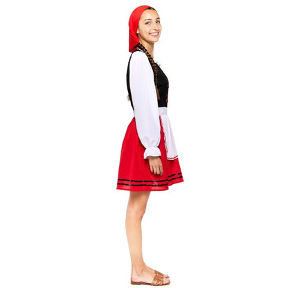 Disfraz de Pastora Gallega Rojo para mujer