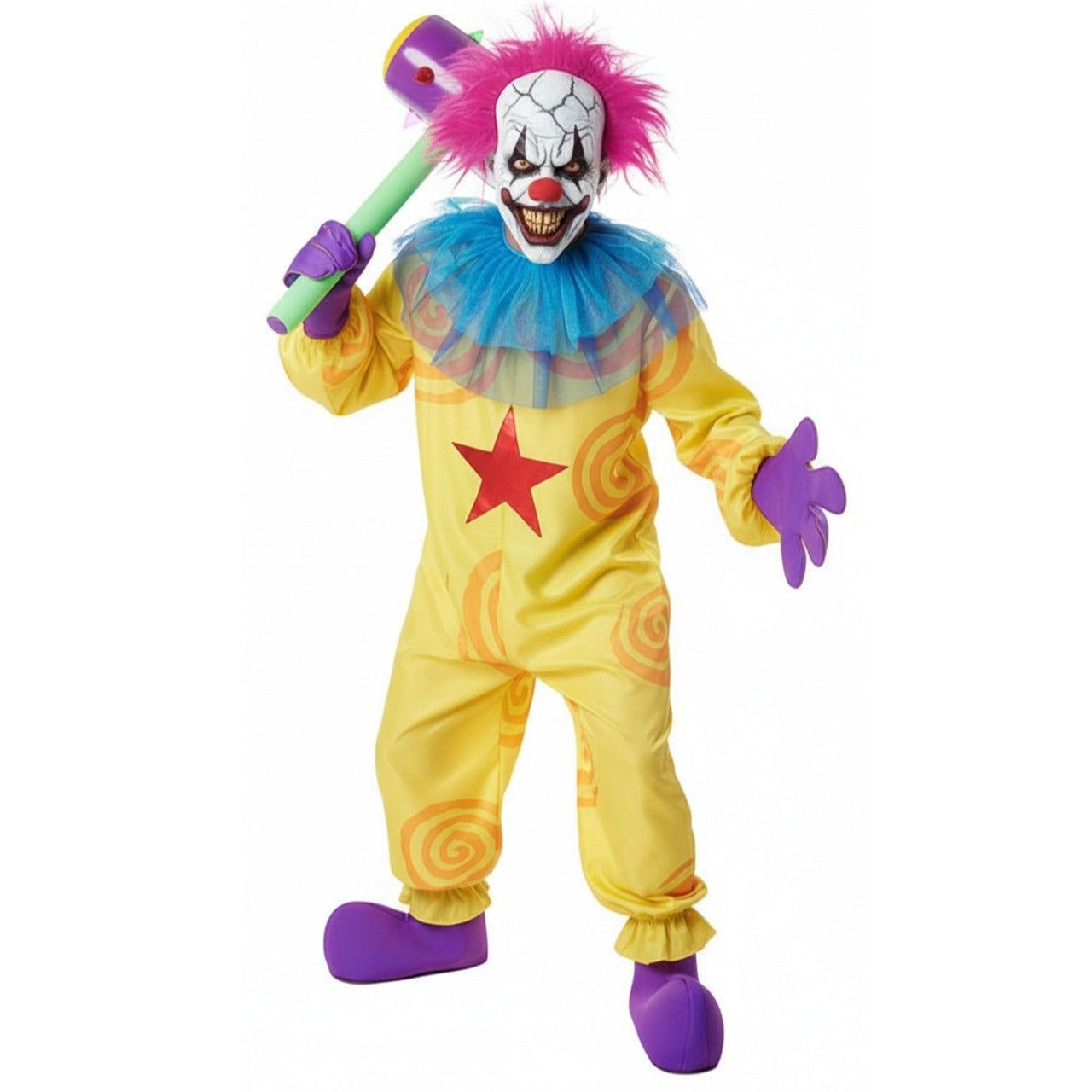 Disfraz de Payaso Asesino Amarillo para adulto