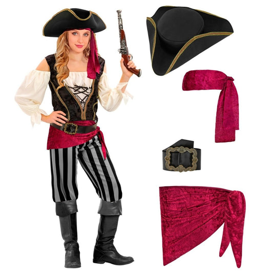 Disfraz de Piratesa Fajín para niña